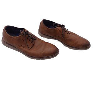Johnston & Murphy Men's Milson Plain Toe Shoes Sz 10 M Brown Leather Cushioned